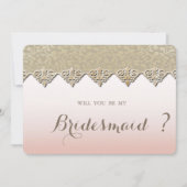 Carte d'élégante demoiselle d'honneur en damas (Devant)