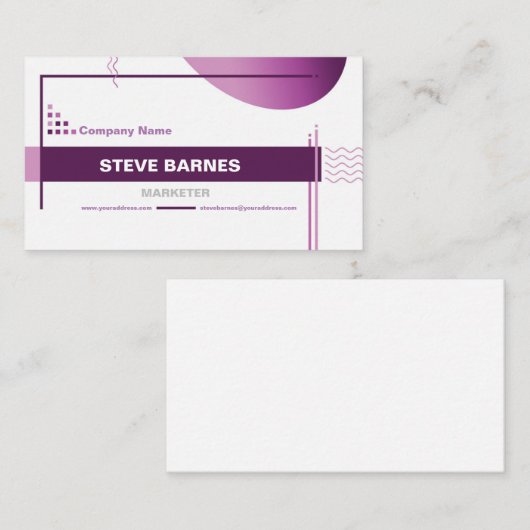 Carte d'éléments graphiques élégants du marché d'a (Devant / Derrière)