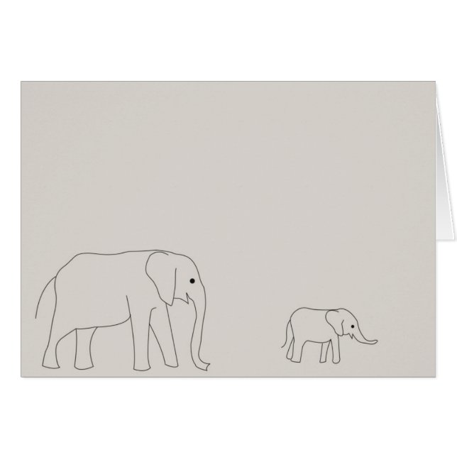 Carte d'éléphant (Devant Horizontal)