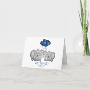 Carte d'éléphant 45e anniversaire du mariage saphi