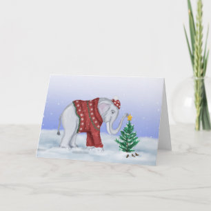 Carte d'éléphant de Noël