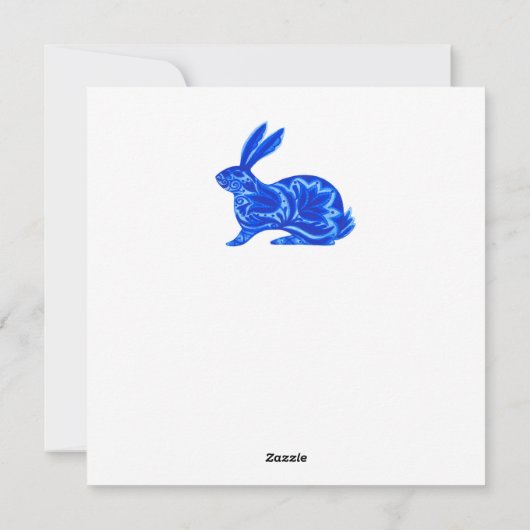 Carte Delft Rabbits and Tulips (Dos)