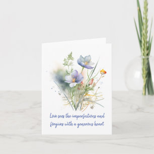 Carte Délicat Aquarelle Ressort Mélange Floral Chaleurs