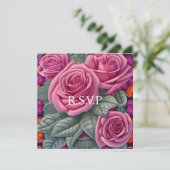Carte Délicat Pastel Mariage rose (Debout devant)