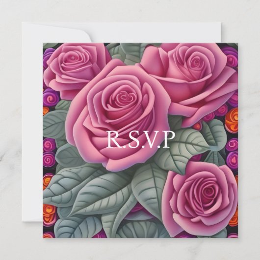 Carte Délicat Pastel Mariage rose (Devant)