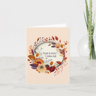 Carte Délicat séché Floral Wreath Religious Blank