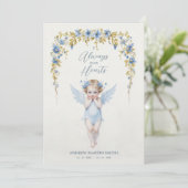 Carte Delicate Blue Angel Condolence Remembrance Babies (Debout devant)
