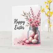 Carte Délicate Fleurs Roses (Fleur jaune)