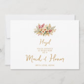 Carte Delicate Glam Christmas Floral Bouquet Gold (Devant)