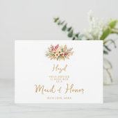 Carte Delicate Glam Christmas Floral Bouquet Gold (Debout devant)