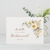 Carte Delicate Ivory Tones Floral Corner Bridesmaid (Debout devant)