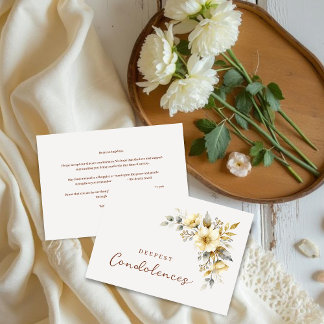 Carte Delicate Pastel Ivory Tones Floral Corner Sympathy