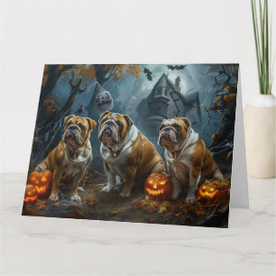Carte Délice de chien de la nuit d'Halloween de Bouledog