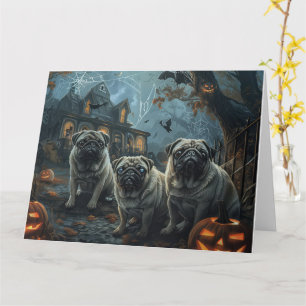 Carte Délice de chien de la nuit d'Halloween de Pug