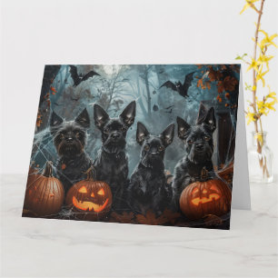 Carte Délice de nuit d'Halloween pour Affenpinscher