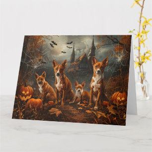 Carte Délice de nuit d'Halloween pour Basenji