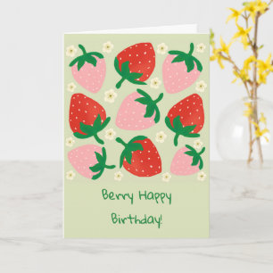 Carte Délices Sucrés de Baies Vert Pastel Anniversaire