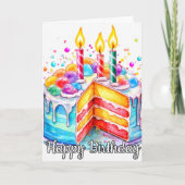 Carte Délicieux Joyeux Anniversaire Gâteau (Devant)