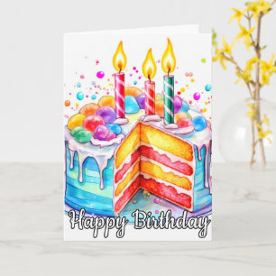 Carte Délicieux Joyeux Anniversaire Gâteau