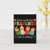 Carte Delivering The Baby Labor Delivery Nurse Christmas (Fleur jaune)