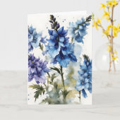 Carte Delphinium - Fleurs aquarelles (Fleur jaune)