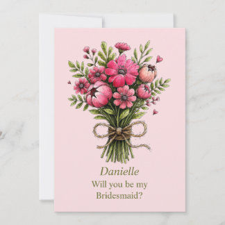 Carte Demande à la Mariée de Faire Partie de Votre Cortè