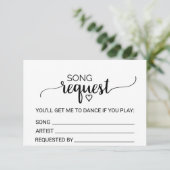 Carte Demande de chanson de mariage en calligraphie noir (Debout devant)