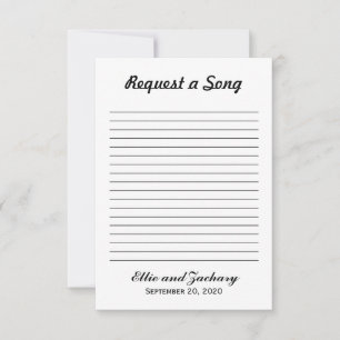 Carte Demande de chanson Pois blanche