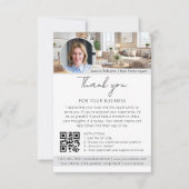 Carte Demande de commentaire avec code QR photo blanche (Devant)