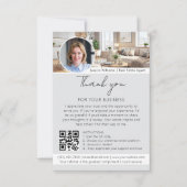 Carte Demande de commentaire avec code QR photo grise Me (Devant)