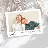 Carte Demande de Demoiselle d'Honneur de Luxe avec Photo