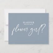 Carte Demande de Demoiselle d'Honneur Fleur Bleue Poussi (Devant)