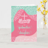 Carte Demande de la Godmère fille rose et vert mer (Fleur jaune)