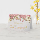 Carte Demande de parrainage Marraine Orchidées roses sur (Fleur jaune)