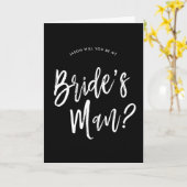 Carte Demande de témoin de la mariée | Écriture blanche (Fleur jaune)