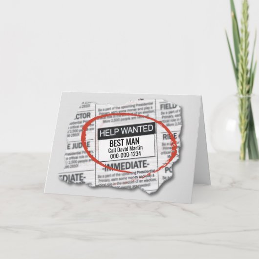 Carte Demande de Témoin de Mariage Annonce (Devant)