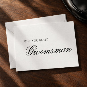 Carte Demande de témoin de mariage minimaliste noir et b
