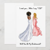 Carte Demande Demoiselle d'Honneur - (Devant / Derrière)