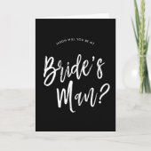 Carte Demande d'homme de la mariée | Écriture blanche pe (Devant)