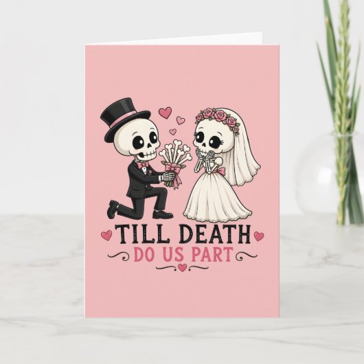 Carte Demande en mariage de squelette mignon (Devant)