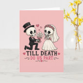 Carte Demande en mariage de squelette mignon (Fleur jaune)