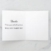 Carte Demande en mariage personnalisée avec rose rose et (Intérieur)