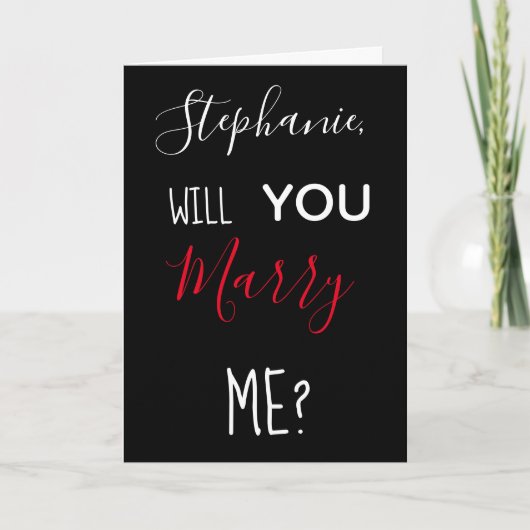 Carte Demande en mariage personnalisée Veux-tu m'épouser (Devant)