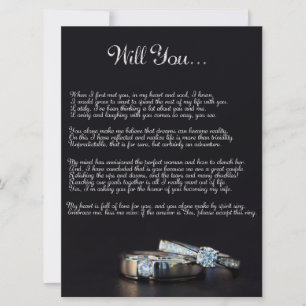 Carte Demande en Mariage Poème Acrostiche - Plat