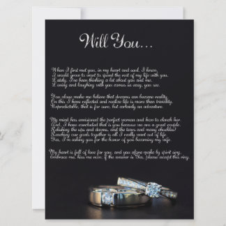 Carte Demande en Mariage Poème Acrostiche - Plat