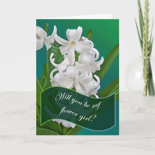 Carte Demande Fille aux Fleurs Jacinthe Blanche (Devant)