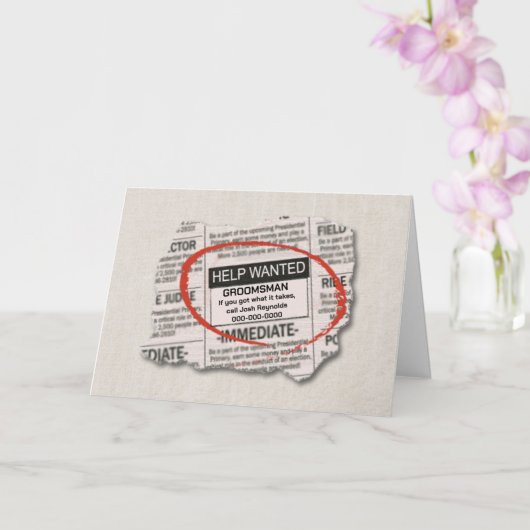 Carte Demande Groomsman - Annonce (Orchidée)