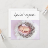 Carte Demande spéciale Be My GodParent Baby in a Nest (Devant/Arrière en situation)