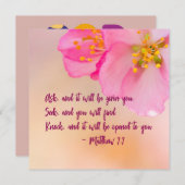 Carte Demandez, Et Ce Sera L'Inspiration Florale Chrétie (Devant / Derrière)