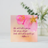 Carte Demandez, Et Ce Sera L'Inspiration Florale Chrétie (Debout devant)